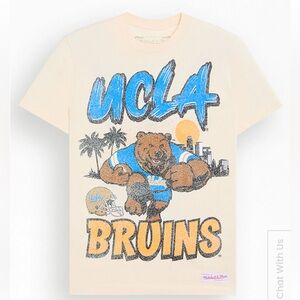 Mitchell & Ness Cream UCLA Bruins Mascot Football Tee Medium NWT